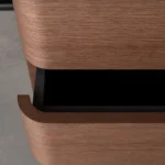 Modern Glossy Burgundy Office Desk with Drawer Storage