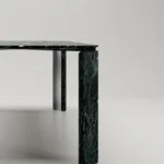 Green Marble Rectangular Dining Table with Metal Legs