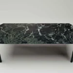 Green Marble Rectangular Dining Table with Metal Legs