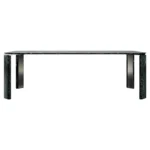 Green Marble Rectangular Dining Table with Metal Legs