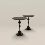 Metal Matte Modern Accent End Round Side Table