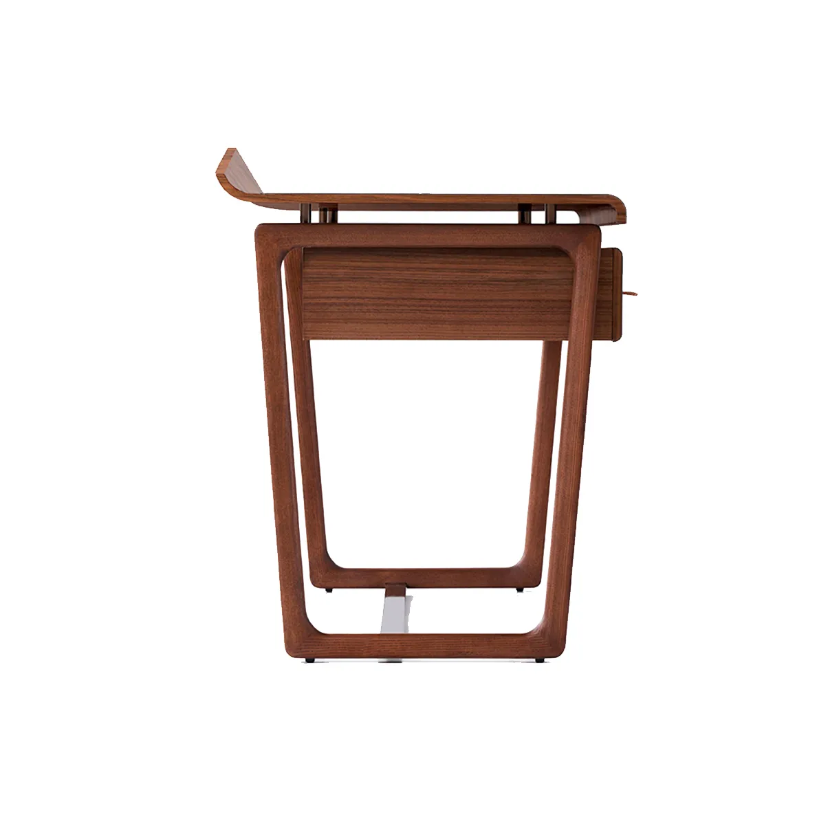 Mid Century Modern Walnut Wood Office Desk with Drawer