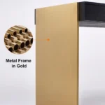 63″ Modern Black Office Computer Desk with 6 Drawer & Gold Leg