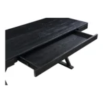 Modern Black Two Tier Office Desk with Metal Frame