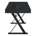 Modern Black Two Tier Office Desk with Metal Frame