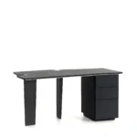 Modern Black Wood Office Desk with Modular Drawer Storage