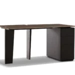 Modern Black Wood Office Desk with Modular Drawer Storage