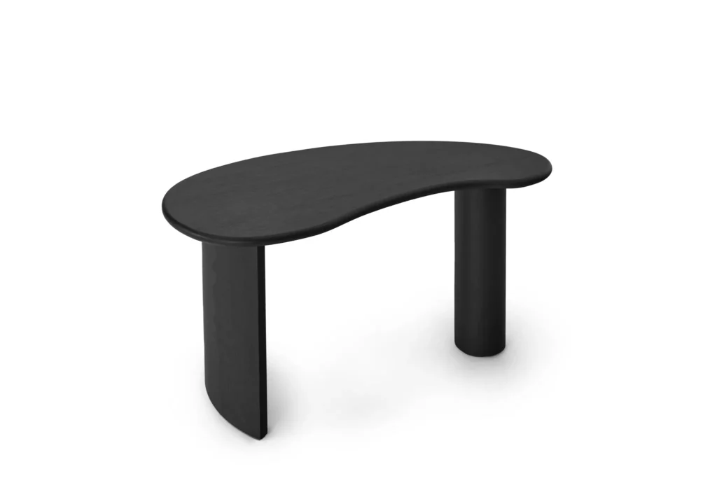 Modern Curved Top Solid Wood Office Table with Tapered Legs