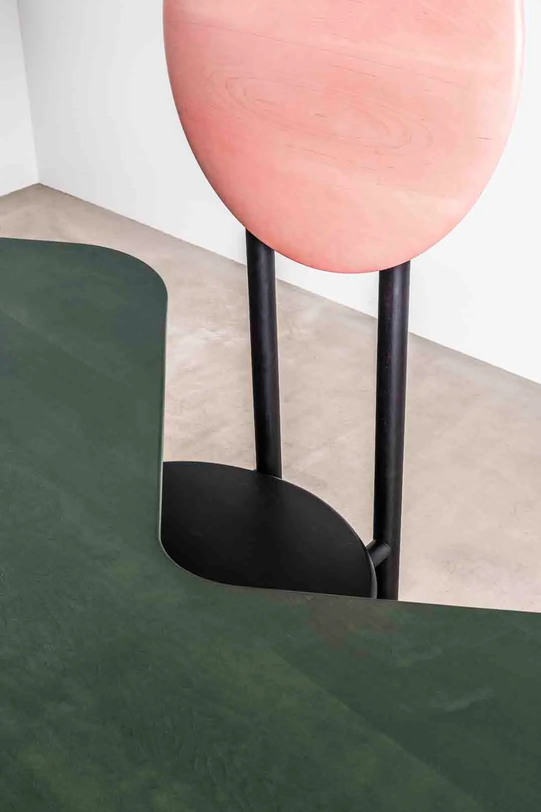 Modern Curved Wood Dining Table with Chevron Pattern Legs