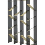 Modern Geometric Wooden Metal Open Bookcase Freestanding Display Shelf