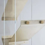 Modern Geometric Wooden Metal Open Bookcase Freestanding Display Shelf