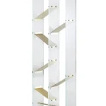 Modern Geometric Wooden Metal Open Bookcase Freestanding Display Shelf