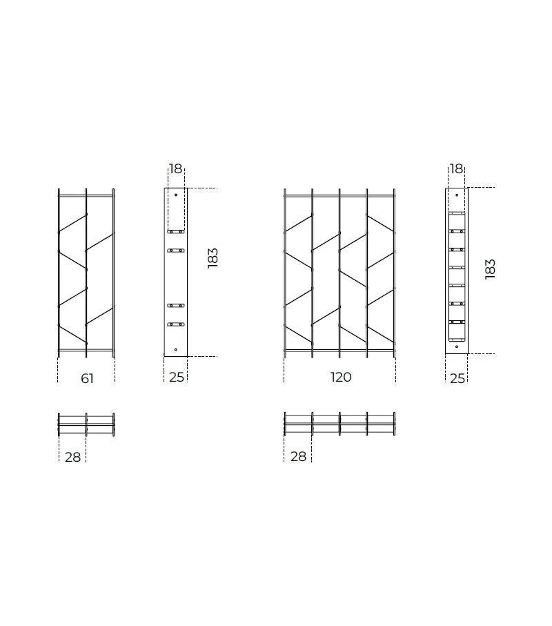 Modern Geometric Wooden Metal Open Bookcase Freestanding Display Shelf