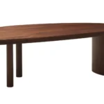 Modern Minimalist Oval Top Solid Wood Dining Table