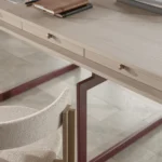 Modern Minimalist Wood Top Metal Frame Office Desk