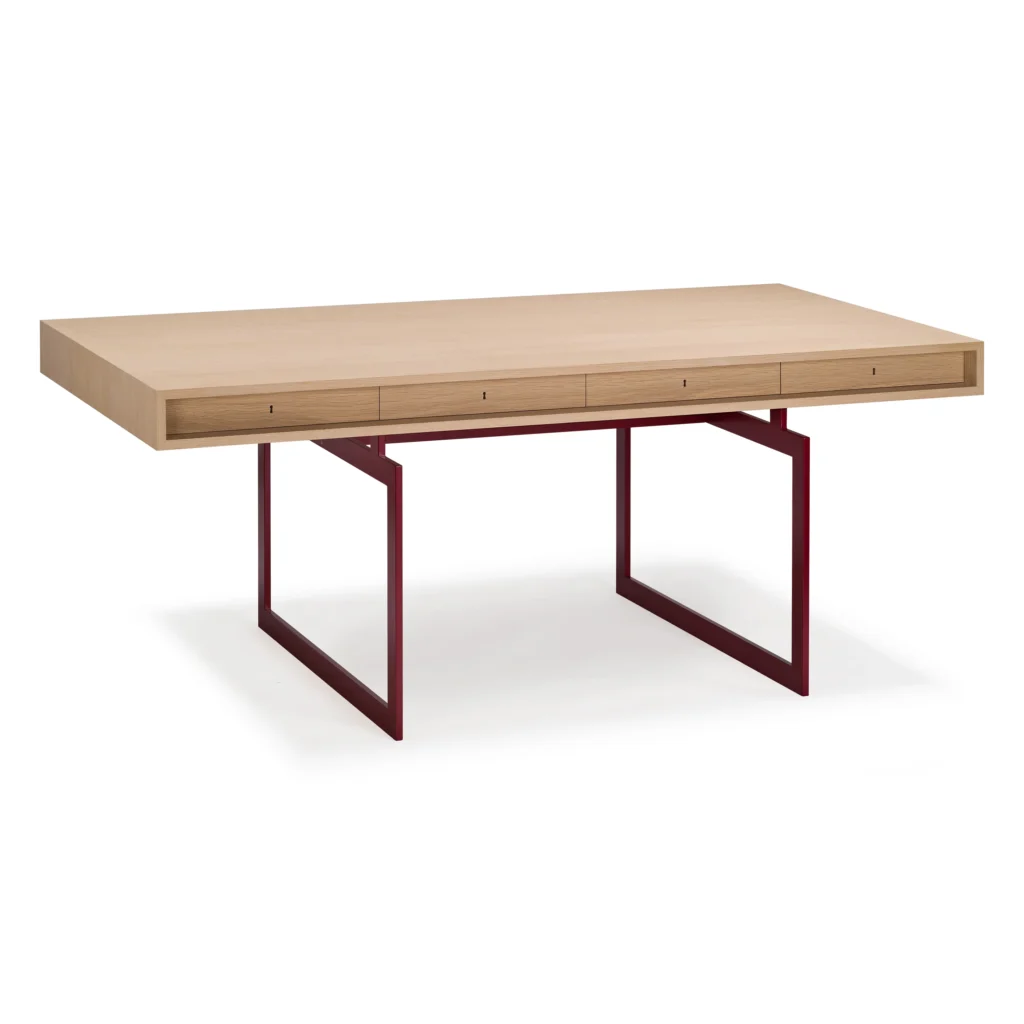 Modern Minimalist Wood Top Metal Frame Office Desk