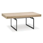 Modern Minimalist Wood Top Metal Frame Office Desk