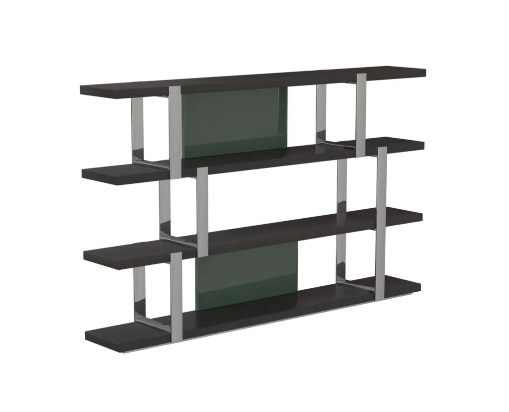 Modern Multi Tier Metal Frame Open Display Bookcase with Panels
