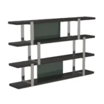 Modern Multi Tier Metal Frame Open Display Bookcase with Panels