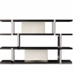 Modern Multi Tier Metal Frame Open Display Bookcase with Panels