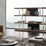 Modern Multi Tier Metal Frame Open Display Bookcase with Panels