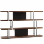 Modern Multi Tier Metal Frame Open Display Bookcase with Panels