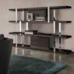 Modern Multi Tier Metal Frame Open Display Bookcase with Panels