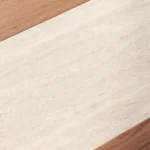 Modern Oval Walnut Dining Table with Faux Travertine Top for 8 People