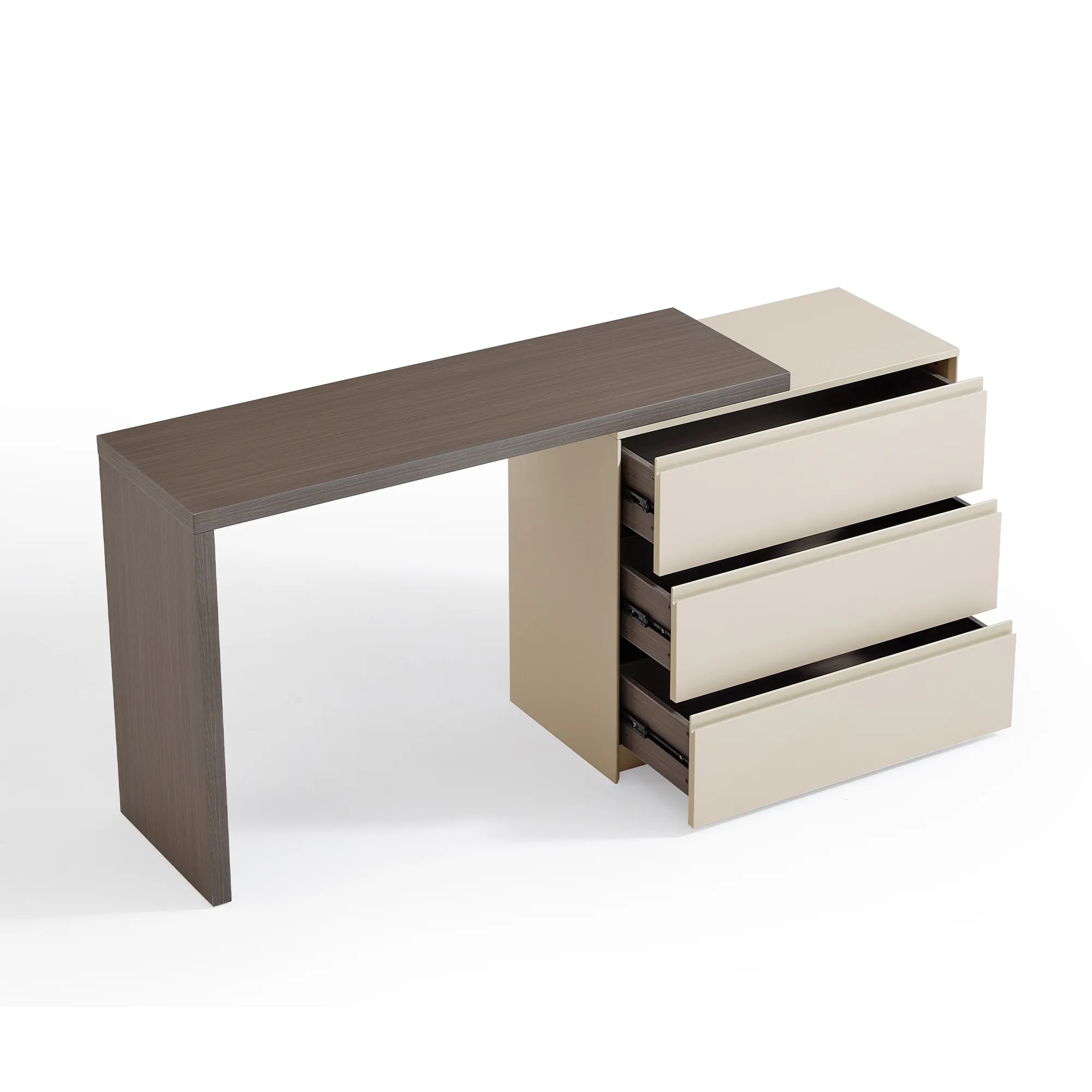 Modern Two Tone Wood Office Desk with Drawer Storage