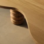 Natural Solid Wood Coffee Table Hand Carved Organic Style