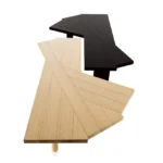 Ambassador Beige Wood Writing Desk Irregular Top