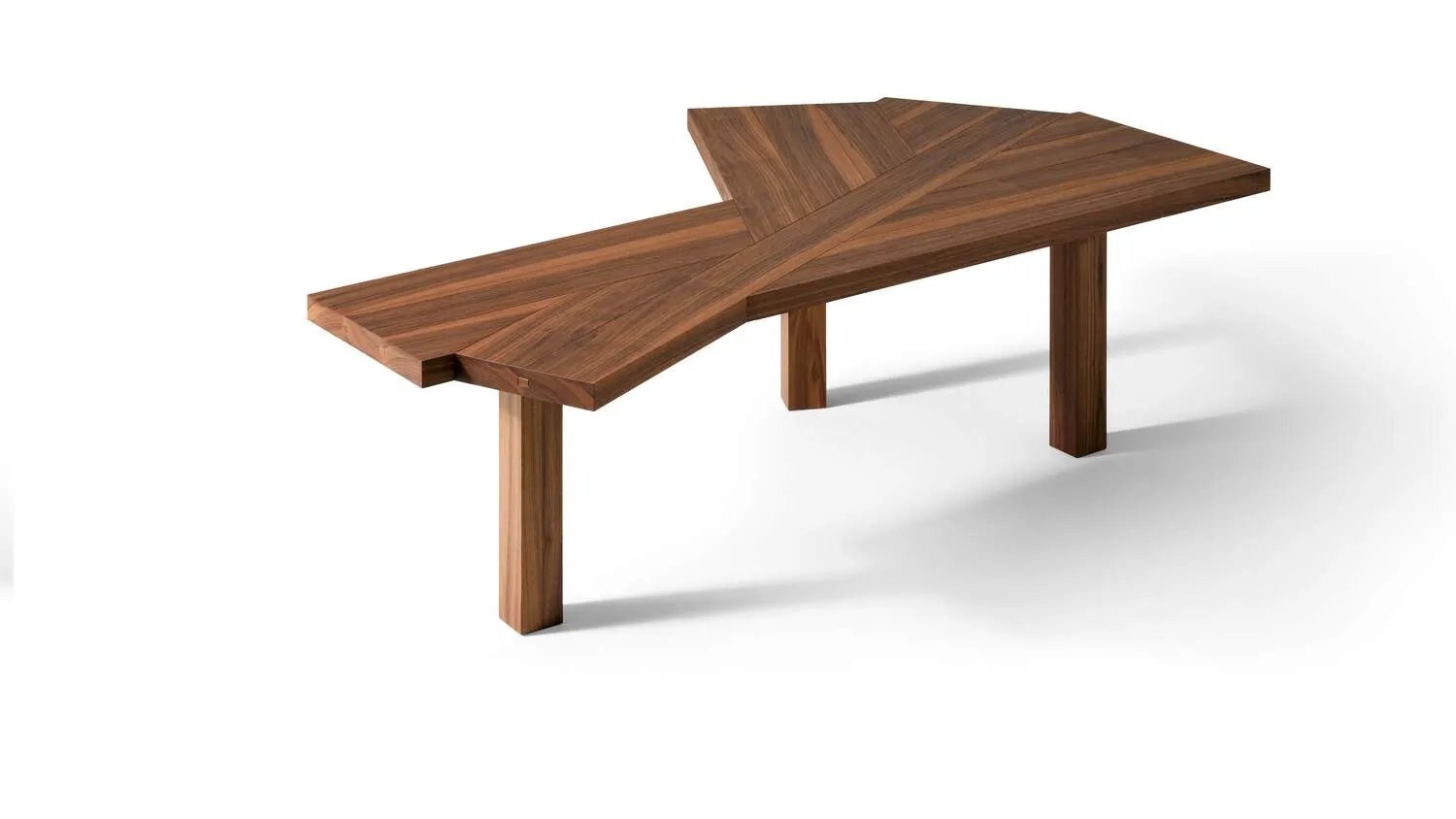 Ambassador Beige Wood Writing Desk Irregular Top