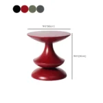 Sculptural Red Lacquered Round Side Table