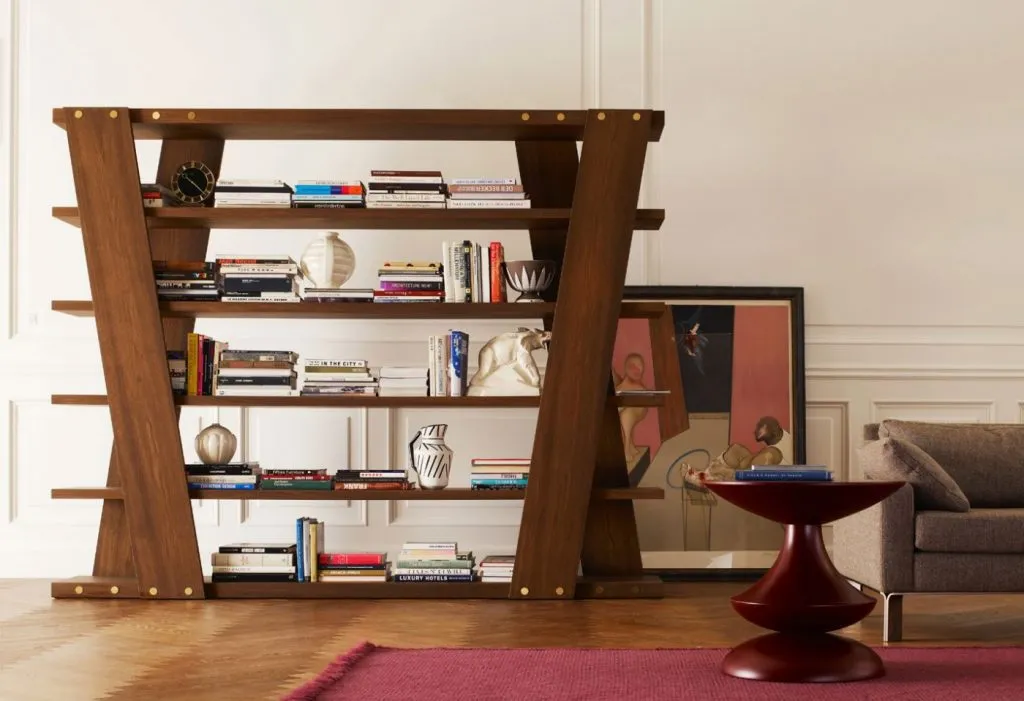 Sculptural Red Lacquered Round Side Table