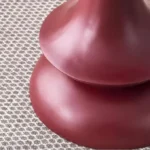 Sculptural Red Lacquered Round Side Table