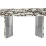 Speckled Marble Top Dining Table with Metal Legs