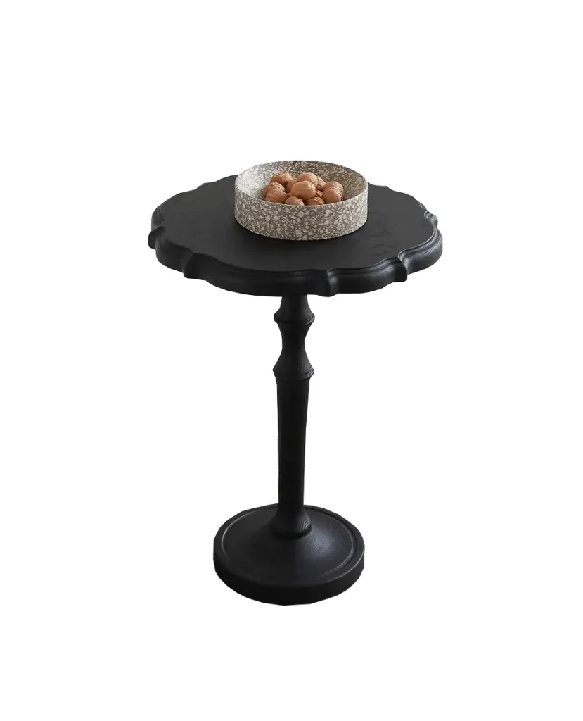 Modern White Ash Wood Pedestal Round Side Table