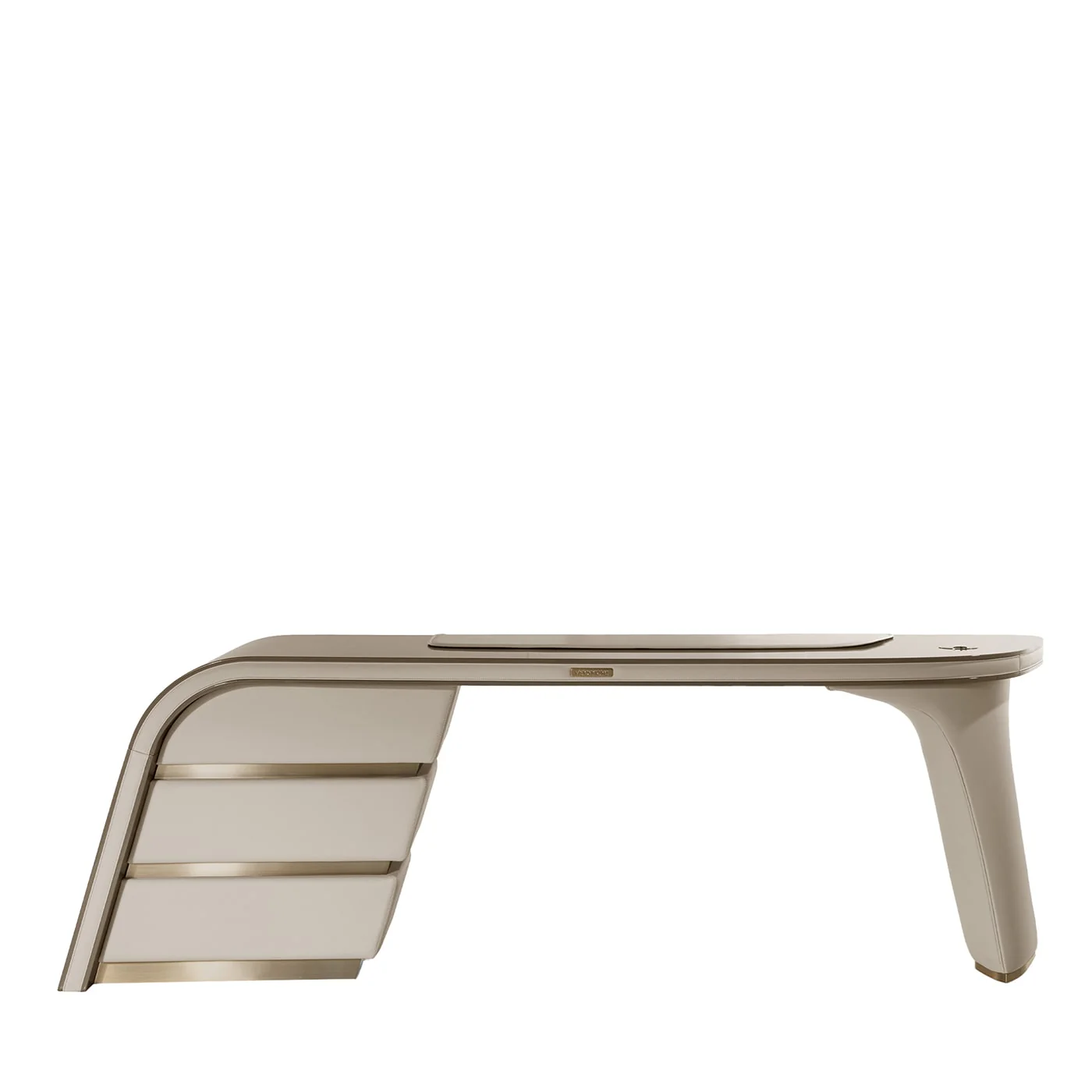 Ambassador Beige Wood And Leather Writing Desk