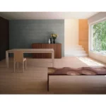 Artistic Wave Pattern Wood Bench for Entryway Living Room