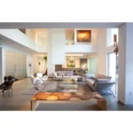 Artistic Wave Pattern Wood Bench for Entryway Living Room