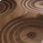 Artistic Wave Pattern Wood Bench for Entryway Living Room