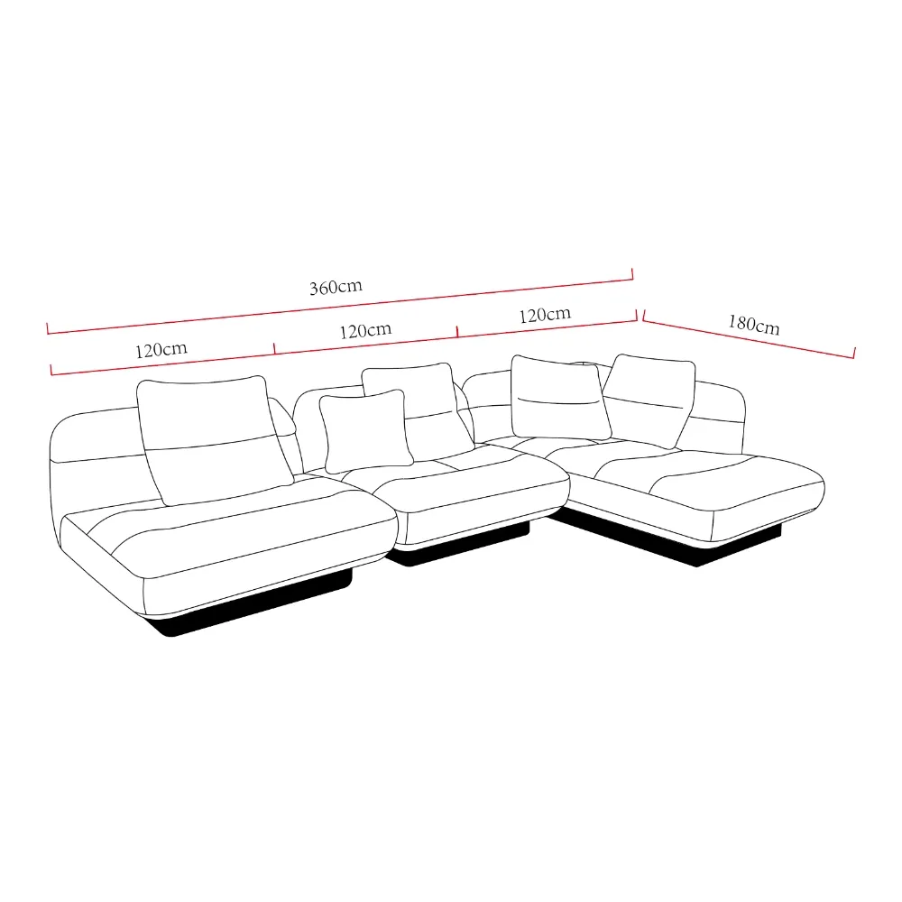 Beige Leather L Shape Four Seater Sectional Sofa