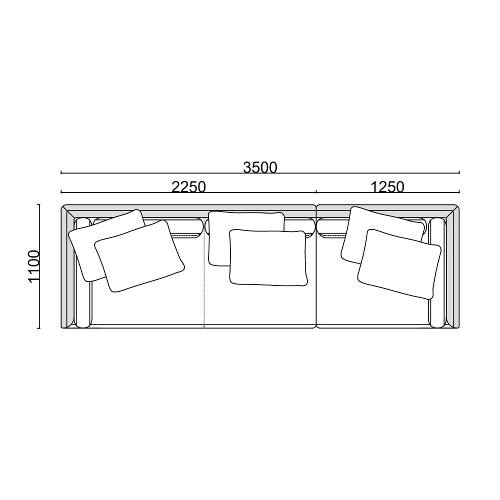 Beige Leather Four Seater Sofa with Metal Accents