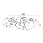 Colorful Patchwork Velvet Sofa with Artistic Geometric Design