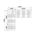 Cream Textured Fabric L Shape Four Seater Sectional Sofa