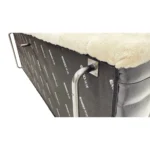 Dark Grey Fur Tufted Four Seater Sofa with Metal Legs