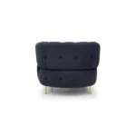 Dark Grey Velvet Tufted Single Seater Armchair with Gold Legs