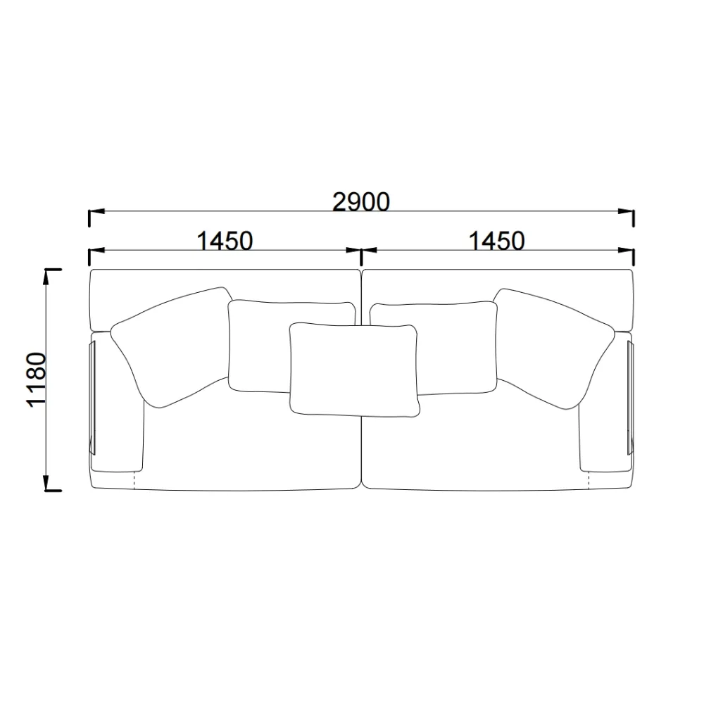 Grey Oversized Modular Sofa with Plush Back Pillows