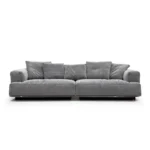 Grey Oversized Modular Sofa with Plush Back Pillows