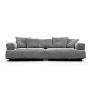 Grey Oversized Modular Sofa with Plush Back Pillows
